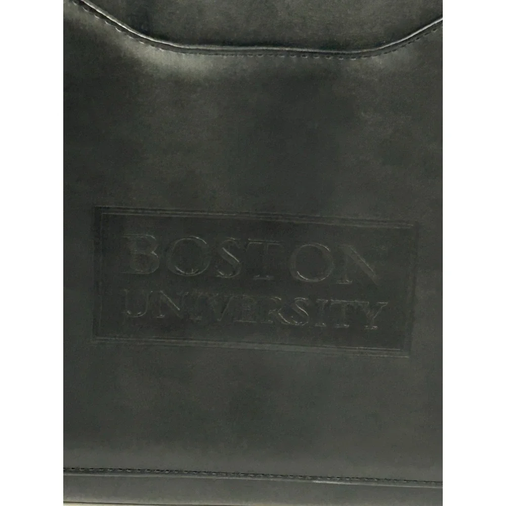 Portfolio Boston University Black Embossed Front Organizational Pockets